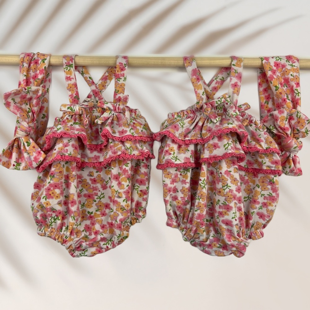 Jessica Simpson 3-6M Baby Girl Floral Rompers * SOLD AS SET*